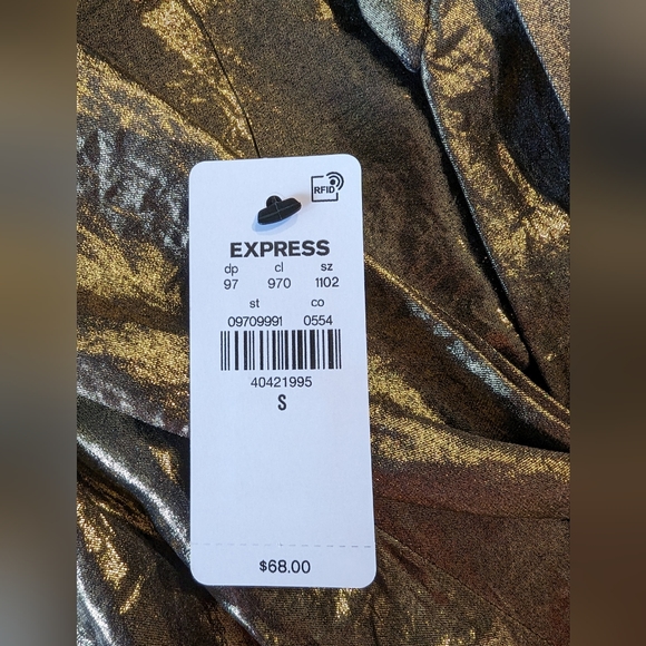 Express Gold Metallic blouse S new - Picture 4 of 16